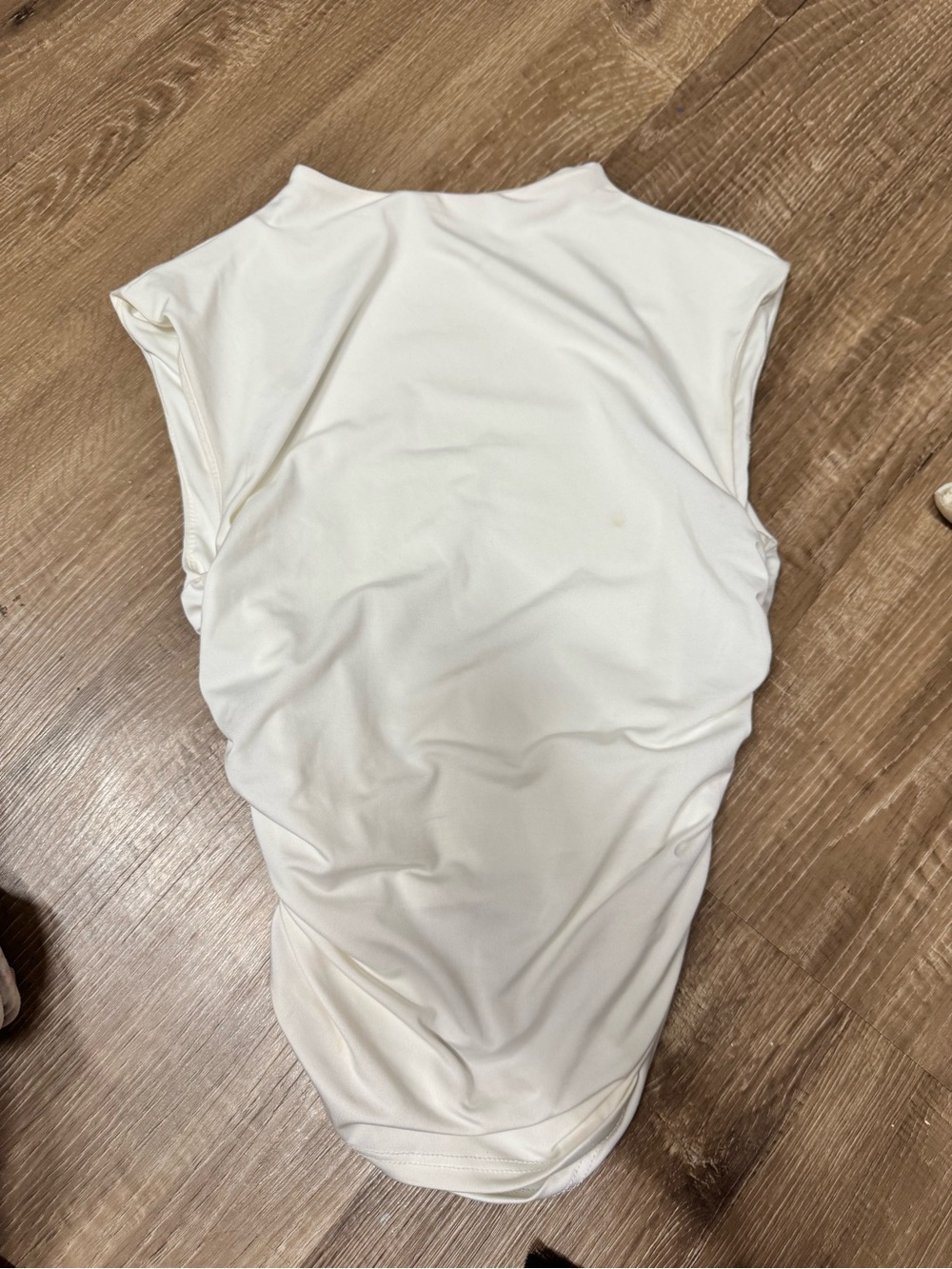 Sleeveless Mock Neck White Bodysuit